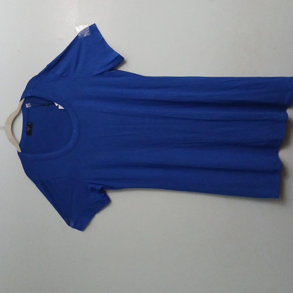 Tahari size 1X women's cobalt blue t-shirt short sleeves dress.